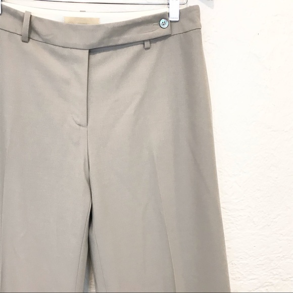 Michael Kors Collection Italy 12 Wide Leg Trousers Pants Beige Khaki Tan - Picture 2 of 7